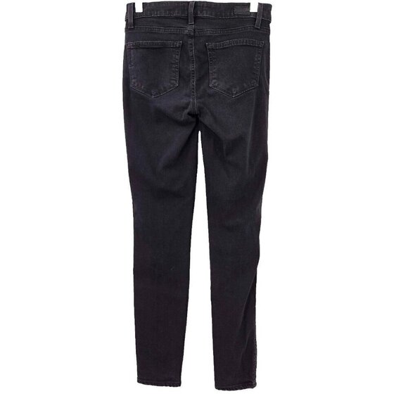 Paige Verdugo Ankle Skinny Jeans Black Women's Size 26 Mid Rise Denim Stretch - Picture 2 of 8